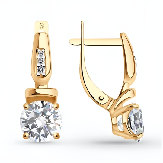 Серьги из серебра с цитринами