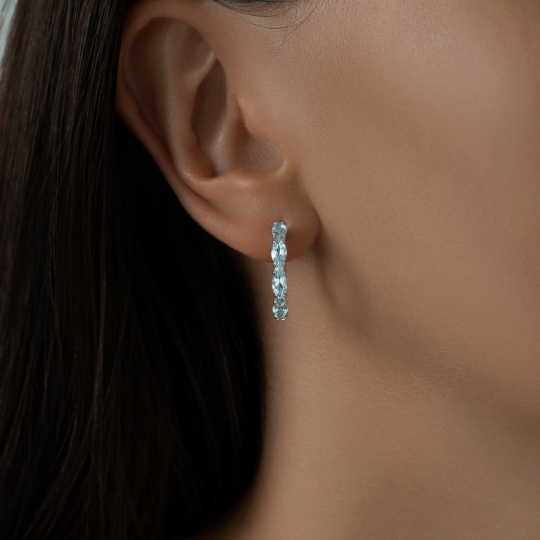Серьги из серебра с гранатами