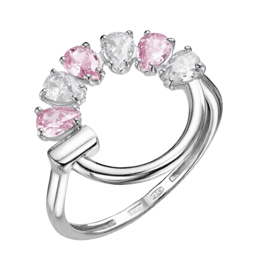 Серьги из серебра с фианитами