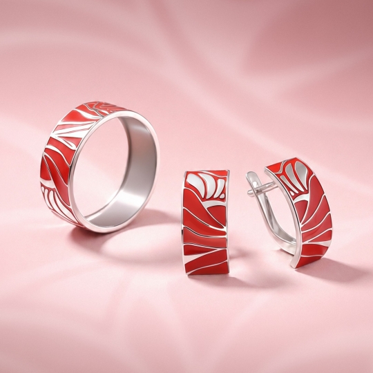 Серьги из серебра с фианитами