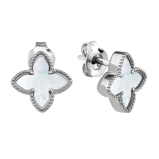 Серьги из серебра с фианитами