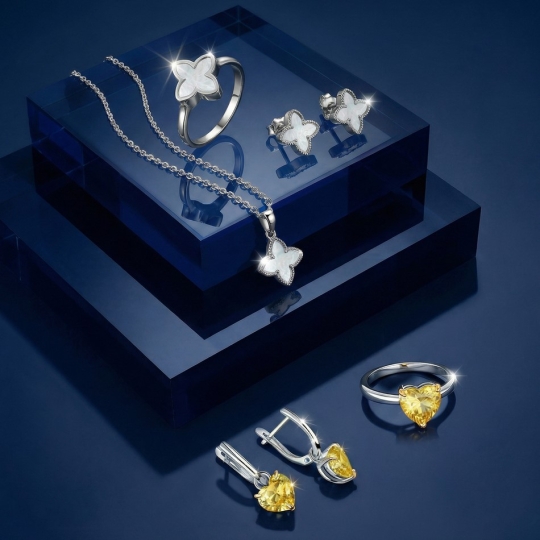 Серьги из серебра с фианитами