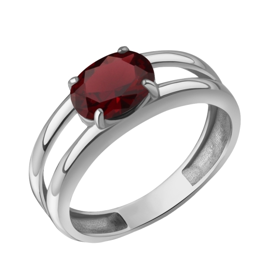 Серьги из серебра с гранатами