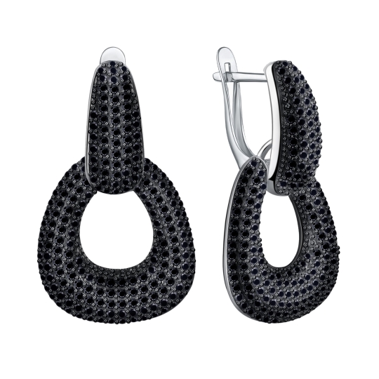 Серьги из серебра с фианитами