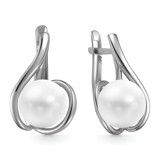 Серьги из серебра с аметистами и фианитами