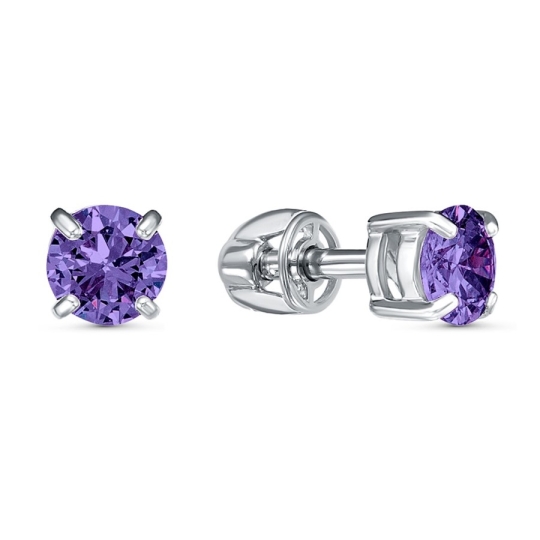 Серьги из серебра с фианитами