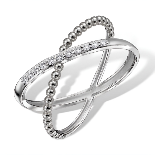 Серьги из серебра с фианитами