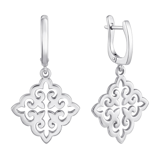 Серьги из серебра с фианитами