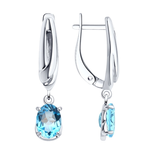 Серьги из серебра с фианитами