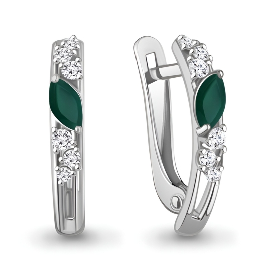 Серьги из серебра с фианитами