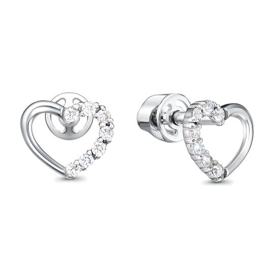 Серьги из серебра с агатами и фианитами