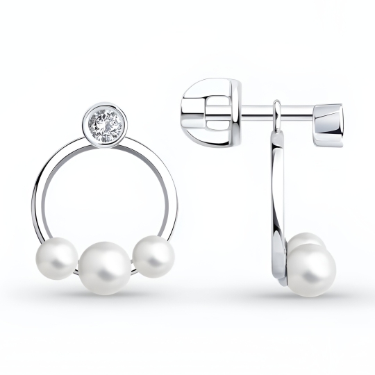 Серьги из серебра с миксом камней