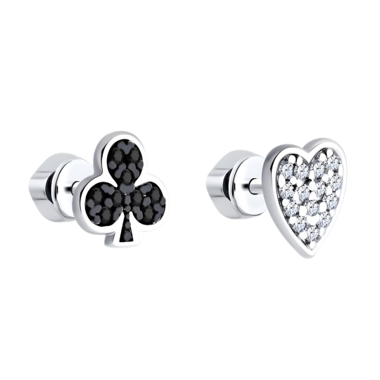 Серьги из серебра с фианитами