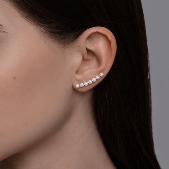 Одиночная серьга из серебра