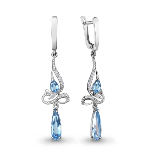 Серьги из серебра с жемчугом