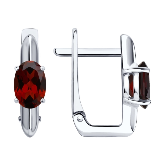 Серьги из серебра с фианитами 