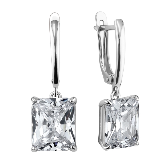 Серьги из серебра с фианитами