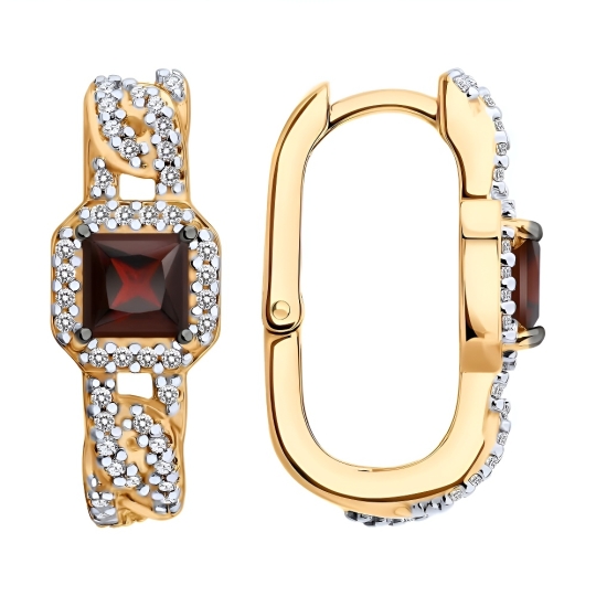 Серьги из серебра с фианитами