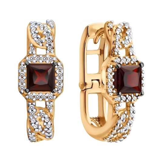 Серьги из серебра с фианитами