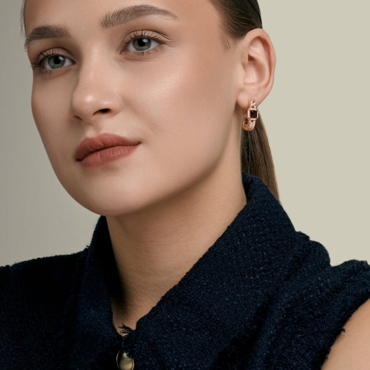 Серьги из серебра с фианитами