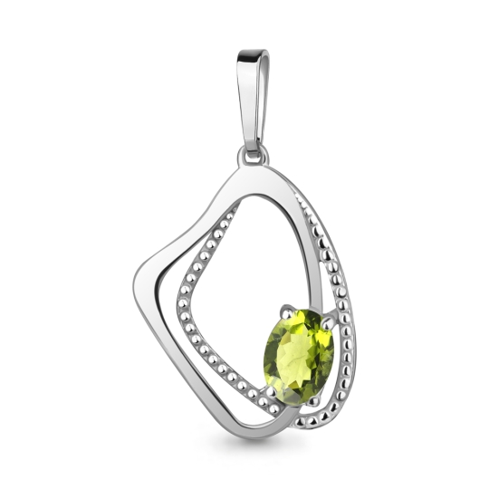 Серьги из серебра с хризолитами
