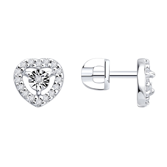 Серьги из серебра с фианитами 