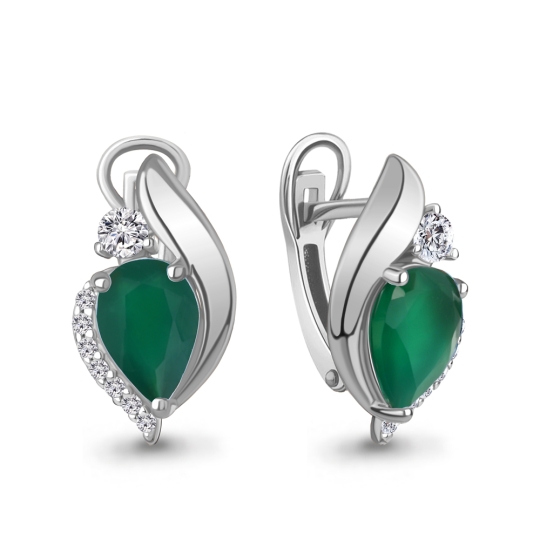 Серьги из серебра с аметистами и фианитами