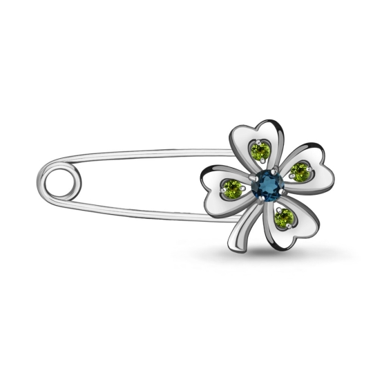 Булавка из серебра с аметистами