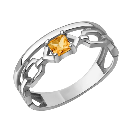 Браслет из серебра с цитринами