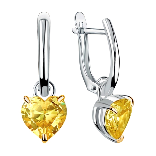 Серьги из серебра с топазами