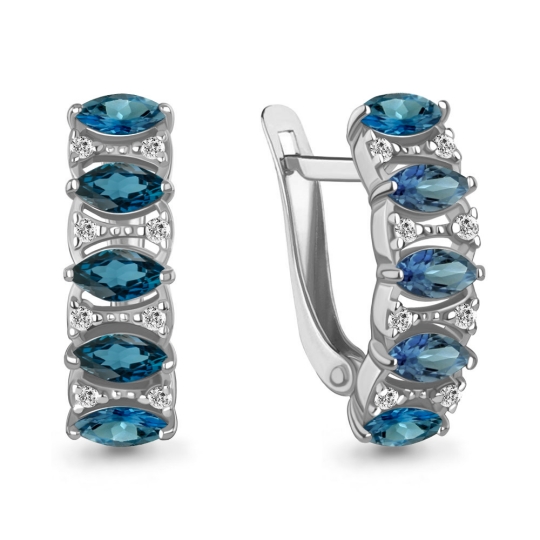 Серьги из серебра с фианитами