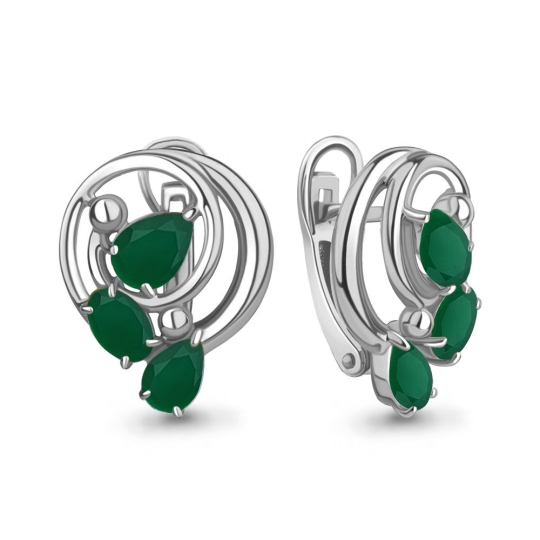 Серьги из серебра с фианитами