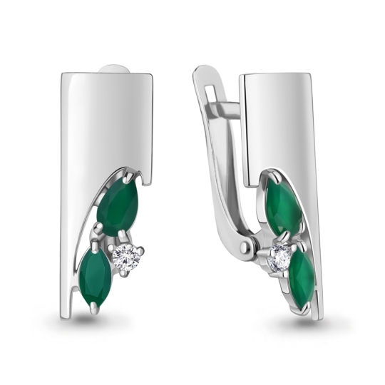 Серьги из серебра с аметистами, топазами и фианитами