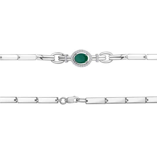 Серьги из серебра с агатами и фианитами