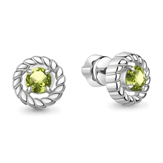 Серьги из серебра с черными агатами