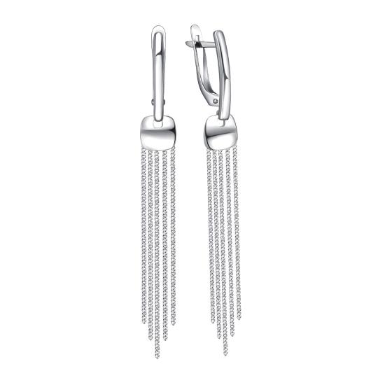 Серьги из серебра с фианитами