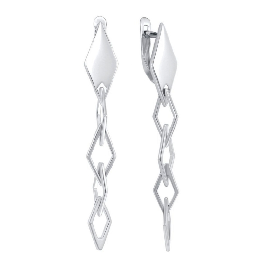 Серьги из серебра с фианитами