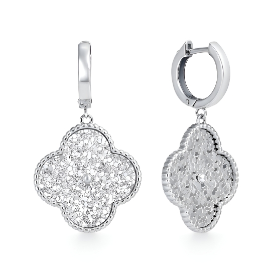 Серьги из серебра с фианитами