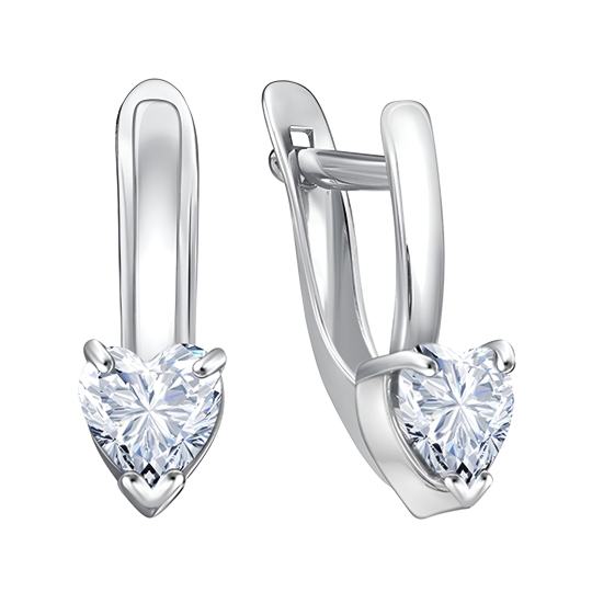 Серьги из серебра с фианитами