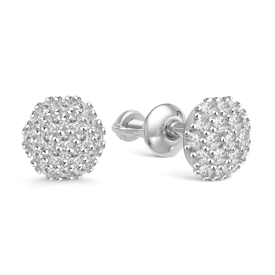 Серьги из серебра с горным хрусталем