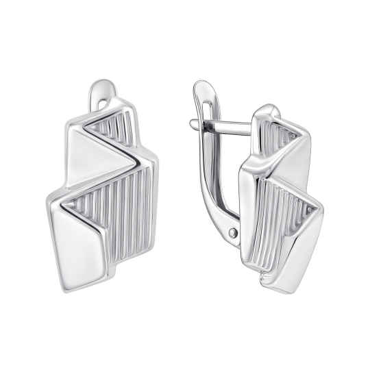 Серьги из серебра с фианитами