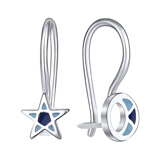 Одиночная серьга из серебра