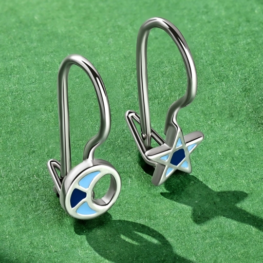 Одиночная серьга из серебра