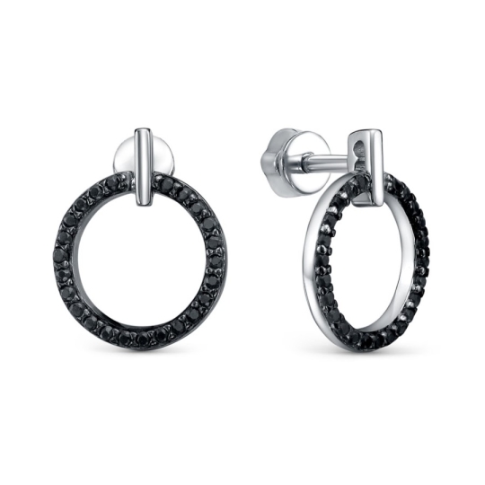 Серьги из серебра с фианитами