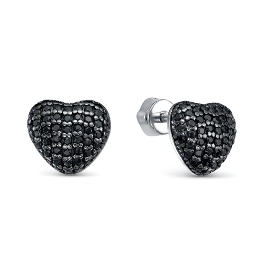 Серьги из серебра с фианитами