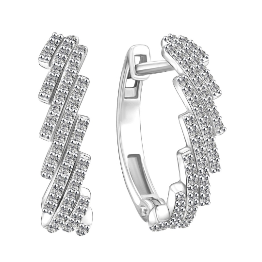 Серьги из серебра с фианитами 