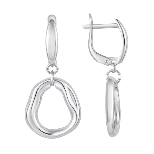 Серьги из серебра с фианитами