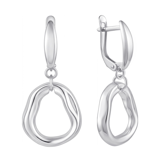 Серьги из серебра с фианитами