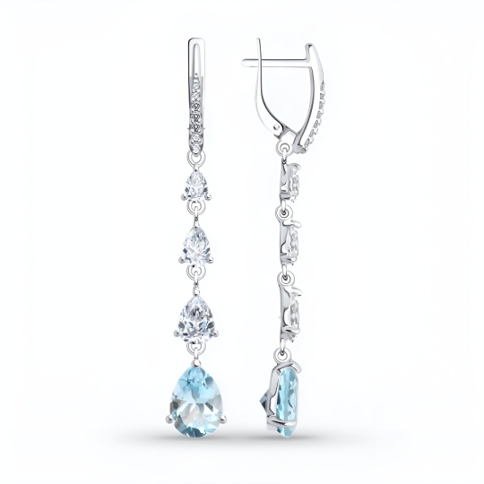 Серьги из серебра с аметистами