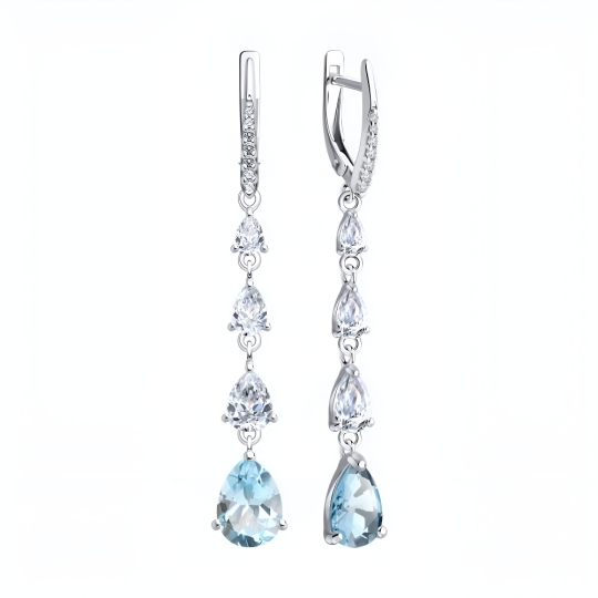 Серьги из серебра с аметистами